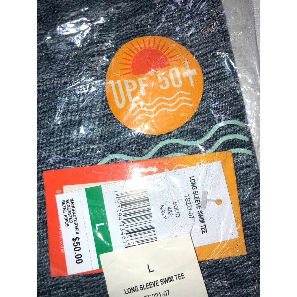 Surf & Swim Co Mens Long Sleeve Swim Tee Navy UPF 50+ Rash Guard TS221-07 L - Picture 3 of 5